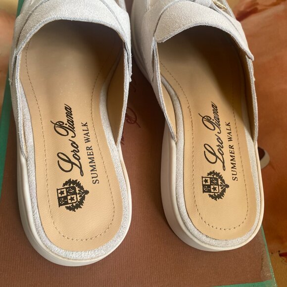 Loro Piana summer white slippers for ladies - Picture 4 of 6